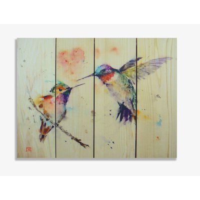 Gizaun Art Signature 1 Love Bird Full Color Cedar Wall Art & Reviews For Famous Signature Wall Art (View 11 of 15)