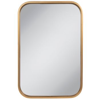 Gold Metal Mirrored Wall Art With Most Popular Gold Rounded Rectangle Metal Wall Mirror (View 15 of 15)
