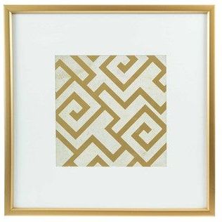 Gold & White Geometric Square Framed Wall Art (View 14 of 15)
