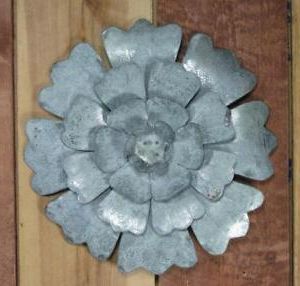 Gray Zinc Hanging Flower Handcrafted Wall Decor 3 Dimensional 10" Dia Intended For Well Known 3 Dimensional Wall Art (View 10 of 15)
