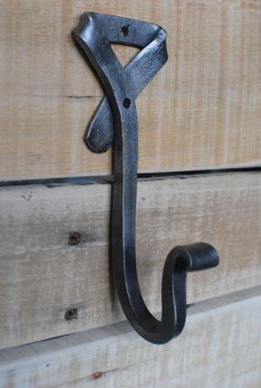 Hand Forged Wall Hook, Entryway Coat Hook, Decorative Metal Hook, Iron Intended For Widely Used Hand Forged Iron Wall Art (View 13 of 15)
