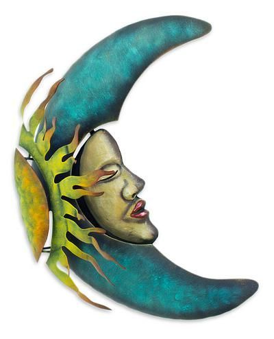 Handcrafted Mexican Sun And Moon Steel Wall Art Sculpture, 'Sensorial Within Most Popular Moonlight Wall Art (View 9 of 15)