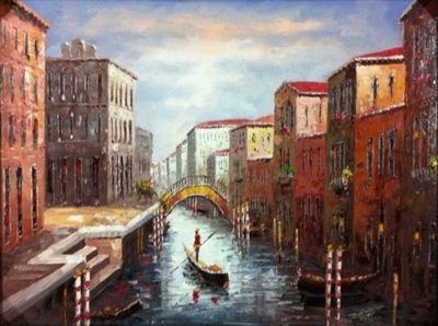 Handmade Landscape Home Decor Oil Painting On Canvas View Art Venice With Regard To Most Current City Street Wall Art (View 3 of 15)