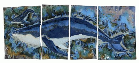 Humpback Whale Wall Art Regarding Widely Used Ceramic Maui Humpback Whale And Calf Four Panel Wall Hanging Art (View 6 of 15)