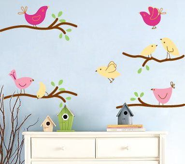 Kids+tree+branch+set+of+4+vinyl+wall+decal+with+8+penelope+birds In Most Recent Penelope Wall Art (View 4 of 15)