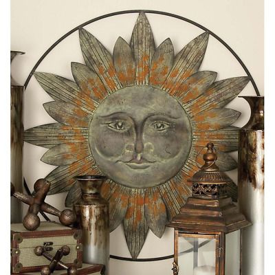 Large Metal Wall Decor Sun Face Antique Indoor Outdoor Rustic With Regard To Well Known Legion Metal Wall Art (View 5 of 15)