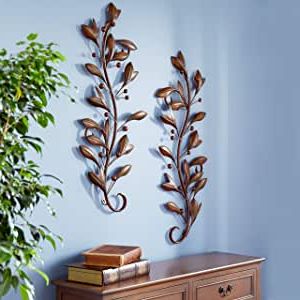 Latest Amazon: Deco 79 63048 Loft Nature Metal Leaf Wall Decor, 1436 With Metallic Leaves Metal Wall Art (View 6 of 15)