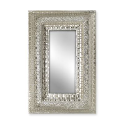 Latest Silver Nickel Metal Lace Mirror – Bedbathandbeyond (View 1 of 15)