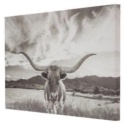 Long Horn Wall Art With Popular Country Western Longhorn Canvas Wall Art Texas Rustic Home Decor # (View 11 of 15)