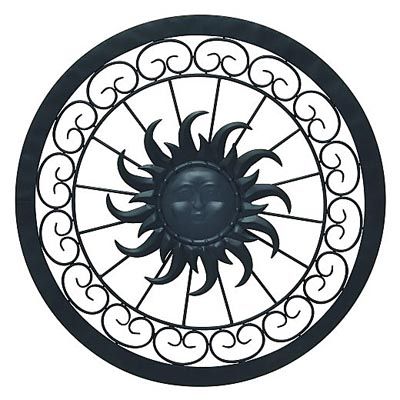Metal Sun Round Wall Decor – Globe Imports Throughout Popular Round Metal Wall Art (View 1 of 15)