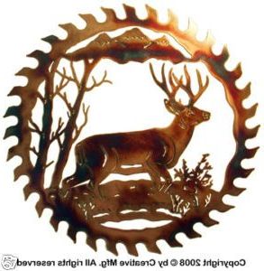Metallic Rugged Wooden Wall Art Intended For Fashionable Deer Wildlife Metal Art Rustic Lodge Cabin Wall Decor (View 6 of 15)