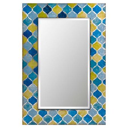 Mirror Decor, Green Framed Mirrors, Large Rectangle Inside Penelope Wall Art (View 8 of 15)