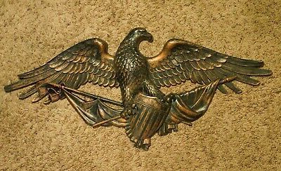 Most Current Eagle Wall Art Regarding Vintage Copper Guild Syroco American Eagle W/ Shield Patriotic Wall Art (View 10 of 15)