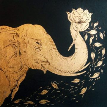 Most Current Elephants Wall Art Regarding Famous Golden Elephant Painting Artist (View 3 of 15)