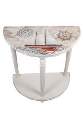 Most Current Half Round Nautical Accent Table – Globe Imports Within Half Circle Metal Wall Art (View 6 of 15)