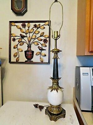 Most Current Mid Century Hollywood Regency Italian Tole Lily Table Floor Lamp 46 With Stiffel Wall Art (View 9 of 15)