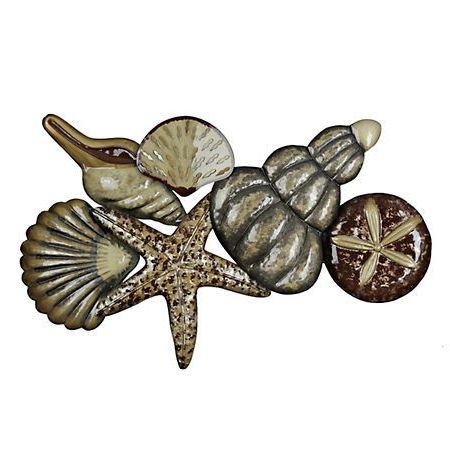 Most Current Ocean Metal Wall Art For Natural Sea Shells Metal Plaque, 31x25 In (View 11 of 15)