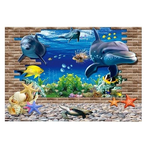 Most Current Pvc Waterproof Sticker Single Side Ocean Natural Landscape Fish Bowl In Aquarium Wall Art (View 2 of 15)