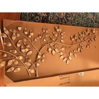Most Current Shop Stratton Home Decor Brushed Gold Flowing Leaves Wall Decor – Free Inside Gold And Silver Metal Wall Art (View 12 of 15)