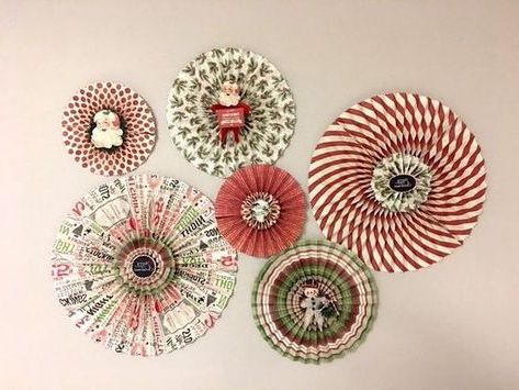 Most Popular Christmas – Rosette – Pinwheel Fans – Christmas Paper Party – Wall Inside Pinwheel Wall Art (View 2 of 15)