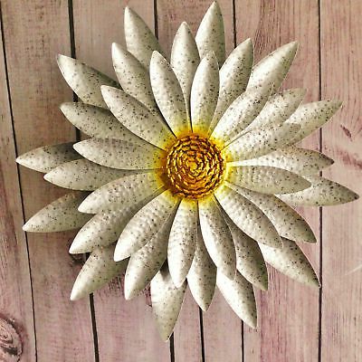 Most Popular Glossy Circle Metal Wall Art For Giant Silver Yellow Sunflower Metal Plaque Round Flower Outdoor Garden (View 10 of 15)