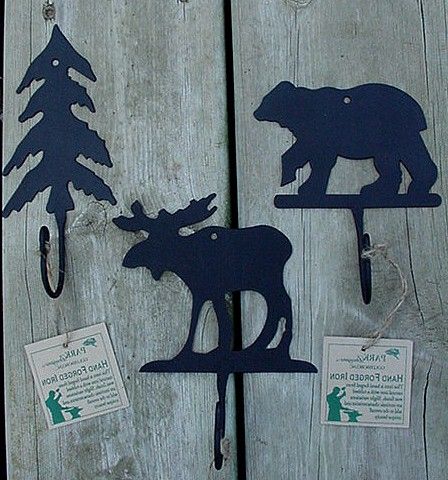 Most Popular Hand Forged Iron Wall Art In Park Designs Hand Forged Iron Bear Moose Tree Single Hook Wall Peg (View 14 of 15)