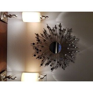 Most Popular Sunburst Mirrored Wall Art Intended For Shop Stratton Home Decor Indoor Sunburst Wall Mirror – Free Shipping (View 6 of 15)