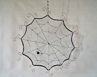 Most Popular Web Wall Art With Regard To Copper Stained Glass Spider Web Stained Glass Wall Decor (View 13 of 15)