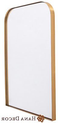 Most Recent Brushed Gold Wall Art With Hana Decor Contemporary Brushed Dome Shaped Metal Gold Wall Mirror ( (View 7 of 15)