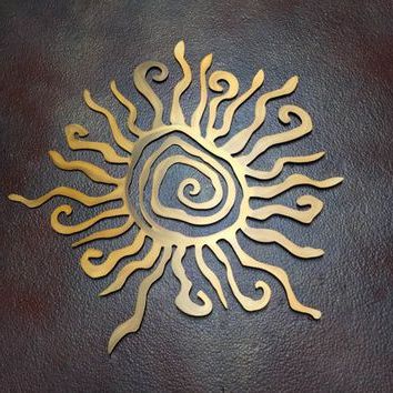 Most Recent Coins Brass Metal Wall Art With Regard To Sun Metal Wall Art – Tribal Sun – Sun Art – Metal Art – Spiral Sun (View 10 of 15)