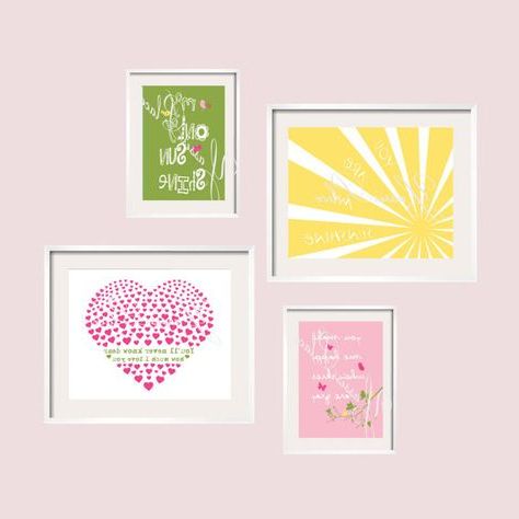 Most Recent Kids Wall Art Penelope You Are My Sunshine Eclectic Print Set  Unframed For Penelope Wall Art (View 5 of 15)