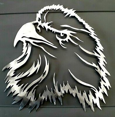 Most Recent New Eagle Head 18 X 17 Home Decor Metal Wall Art Polished Raw Usa Bird Regarding Metallic Rugged Wooden Wall Art (View 1 of 15)