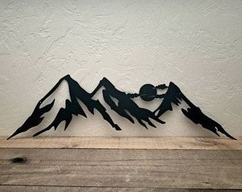 Most Recent Silhouette Wall Art In Rustic Mountain Decor Metal Wall Art Cabin Decor Ski Decor Metal (View 9 of 15)