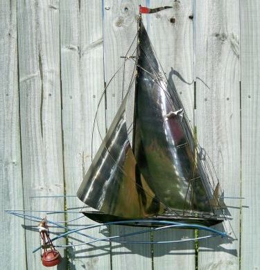 Most Recent Thevintagecrowsnest – Vintage Sailboat Nautical Metal Wall Art (Powered Intended For Sail Wall Art (View 3 of 15)
