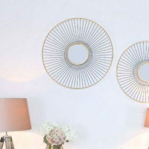 Most Recent Unique Circle Gold Metal Wall Art Mirror Picture Contemporary Round With Regard To Metal Mirror Wall Art (View 14 of 15)