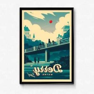 Most Up To Date Derry Maine Travel Poster – It Horror Decor Art Signature Wall Posters Intended For Signature Wall Art (View 10 of 15)