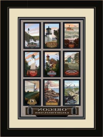 Most Up To Date Northwest Wall Art Regarding Northwest Art Mall Pal 1816 Lfgdm Oregon Lighthouse Collage Framed Wall (View 10 of 15)
