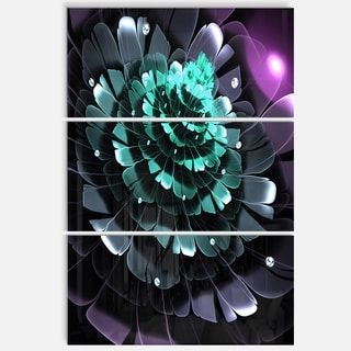 Multi Color Fractal Floral Pattern In Black – Floral Glossy Metal Wall With Regard To Most Up To Date Multi Color Metal Wall Art (View 11 of 15)