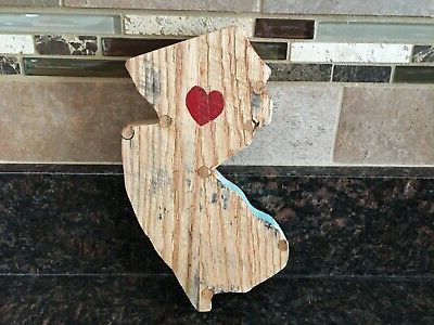 New Jersey Wall Art Throughout 2017 New Jersey State Love Heart Rustic Wood Carving Wall Art Decor Gift Nj (View 7 of 15)
