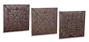 Newest Amazon: Pack Of 6 Bronze Square Metal Tile Antique Wall Decor Art Pertaining To Square Metal Wall Art (View 8 of 15)
