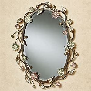 Newest Amazon: Touch Of Class Oval Flower Metal Wall Mirror Wall Decor Intended For Metal Mirror Wall Art (View 3 of 15)