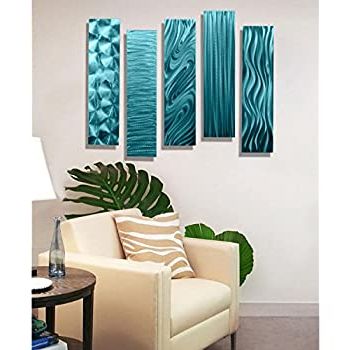 Newest Amazon: Turquoise / Teal / Blue Wall Art 'Turquoise Essence Inside Teal Metal Wall Art (View 14 of 15)