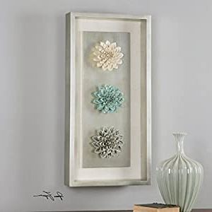 Newest Crestview Bloom Wall Art With Amazon: Framed Ceramic Flower Wall Art (View 10 of 15)