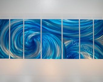 Newest Items Similar To Abstract Metal Art Acrylic 3d Painting Sculpture Brown Within Ocean Waves Metal Wall Art (View 5 of 15)