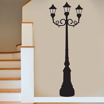 Newest Silhouette Wall Art With Ornate Street Lamp – Wall Art Vinyl Stickers Victorian Light Silhouette (View 8 of 15)
