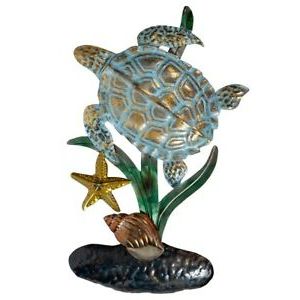 Ocean Metal Wall Art Within Widely Used Dejon Beautiful Colorful Metal Wall Art Decor Sea Turtle In Seaweed  (View 5 of 15)