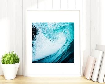 Ocean Waves Metal Wall Art Pertaining To Well Known Items Similar To Blue Abstract Painting 'picas' – Green & Blue Water (View 7 of 15)