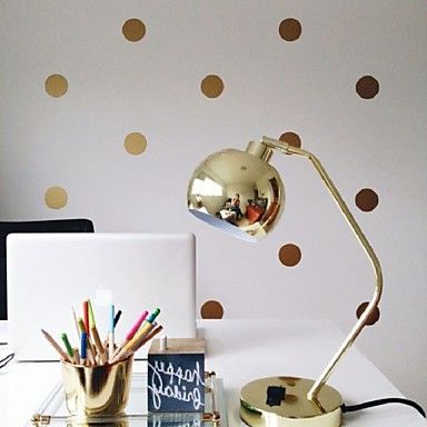 Open Dotswall Art With Latest Polka Dot Wall Decal Sticker , Peel And Stick Metallic Gold Polka Dot (View 3 of 15)