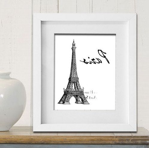 Paris Art Print – Eiffel Tower – French Landmark – Modern Home Decor Within Most Recent Tower Wall Art (View 8 of 15)