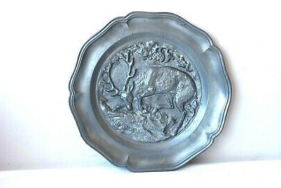 Pewter Metal Wall Art Within Best And Newest Wall Metal Plate Vintage Plaque Relief Pewter Deer Hunter Decor West (View 9 of 15)